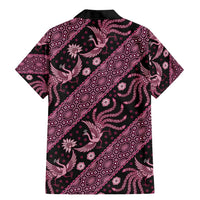 Indonesia Batik Pattern Family Matching Mermaid Dress and Hawaiian Shirt Pink Version