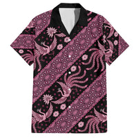Indonesia Batik Pattern Family Matching Tank Maxi Dress and Hawaiian Shirt Pink Version