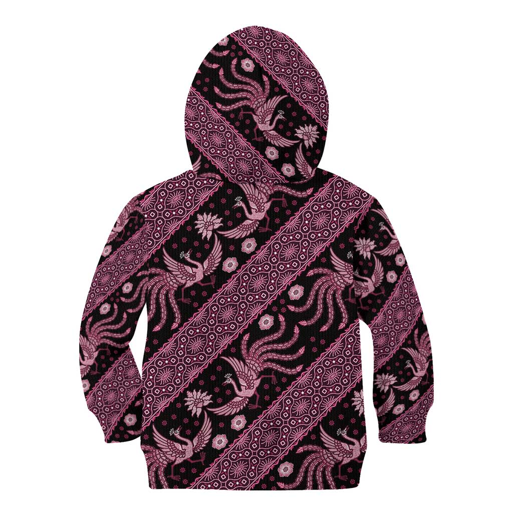 Indonesia Batik Pattern Kid Hoodie Pink Version