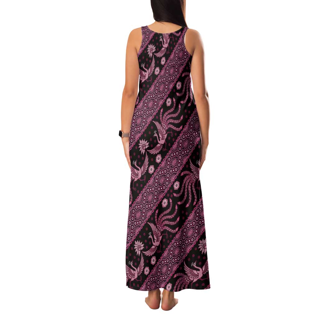Indonesia Batik Pattern Tank Maxi Dress Pink Version