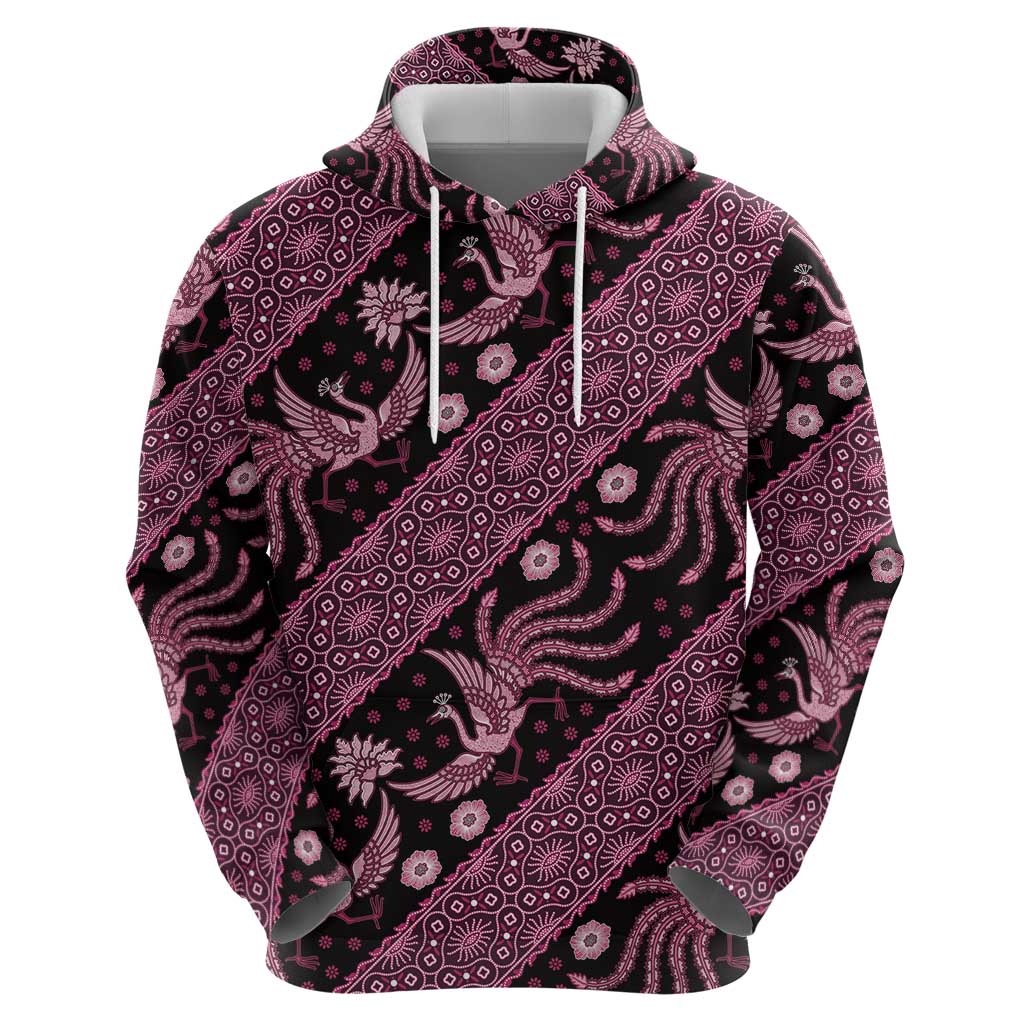 Indonesia Batik Pattern Zip Hoodie Pink Version