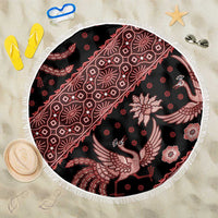 Indonesia Batik Pattern Beach Blanket Red Version