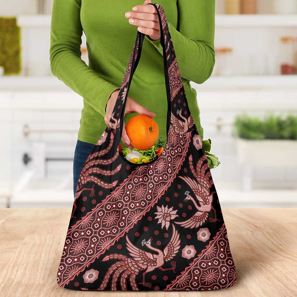 Indonesia Batik Pattern Grocery Bag Red Version