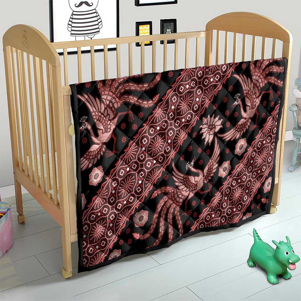 Indonesia Batik Pattern Quilt Red Version
