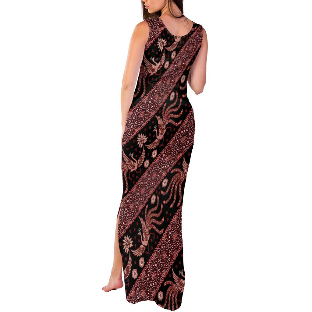 Indonesia Batik Pattern Tank Maxi Dress Red Version