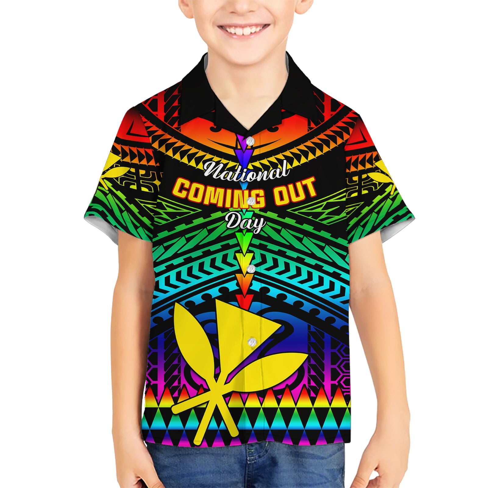 personalised-hawaii-kid-hawaiian-shirt-kanaka-maoli-kakau-2023-national-coming-out-day