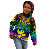 Personalised Hawaii Kid Hoodie Kanaka Maoli Kakau 2023 National Coming Out Day LT01 - Polynesian Pride