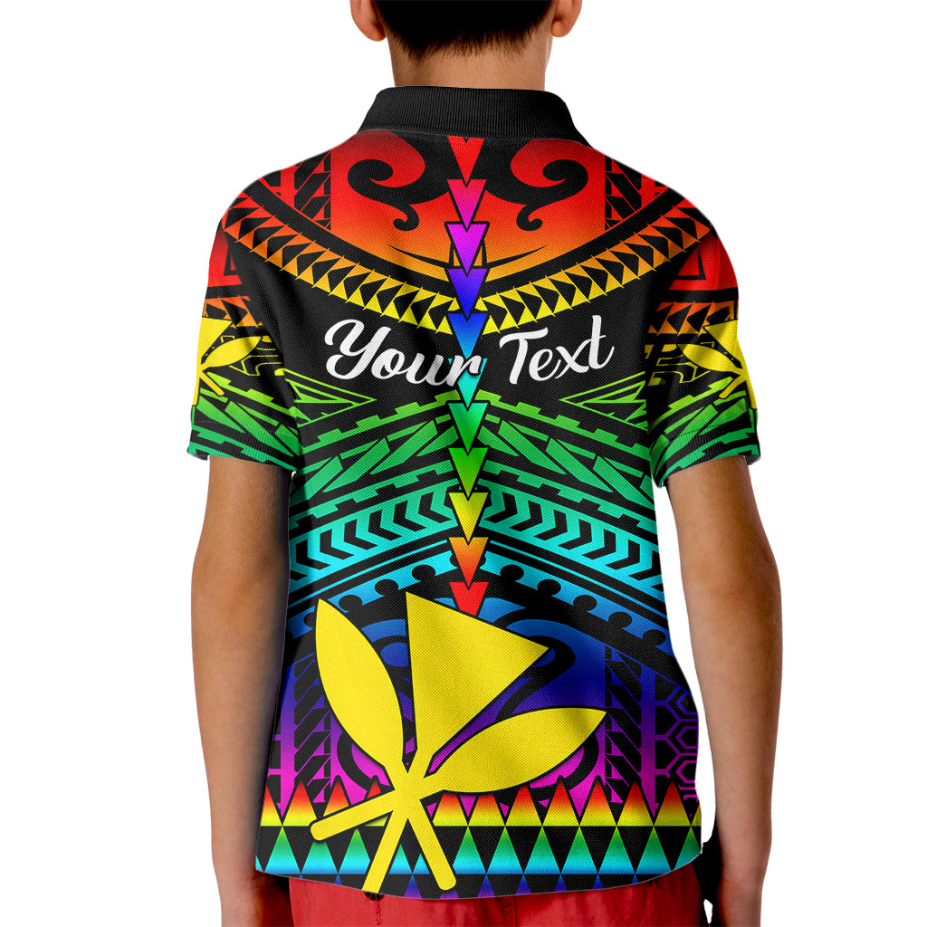 Personalised Hawaii Kid Polo Shirt Kanaka Maoli Kakau 2023 National Coming Out Day LT01 - Polynesian Pride