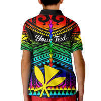 Personalised Hawaii Kid Polo Shirt Kanaka Maoli Kakau 2023 National Coming Out Day LT01 - Polynesian Pride