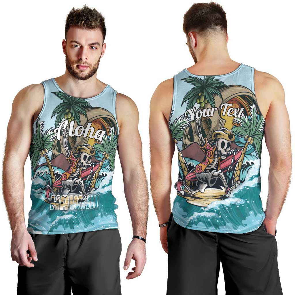 Personalized Aloha Hawaii Skeleton Men Tank Top Tropical Summer Vibe