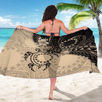 Cook Islands Turtle Sarong Stars and Hibiscus - Beige