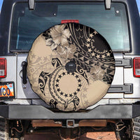 Cook Islands Turtle Spare Tire Cover Stars and Hibiscus - Beige LT01 Beige - Polynesian Pride