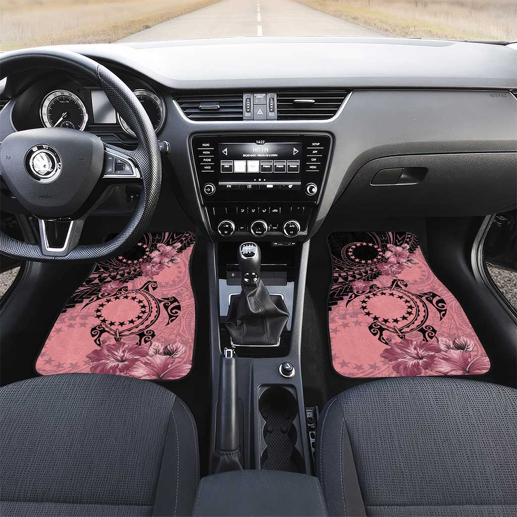 Cook Islands Turtle Car Mats Stars and Hibiscus - Pink