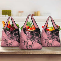 Cook Islands Turtle Grocery Bag Stars and Hibiscus - Pink