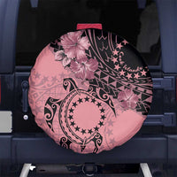 Cook Islands Turtle Spare Tire Cover Stars and Hibiscus - Pink LT01 - Polynesian Pride