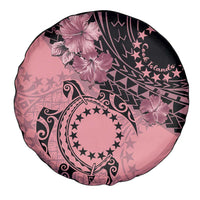 Cook Islands Turtle Spare Tire Cover Stars and Hibiscus - Pink LT01 - Polynesian Pride