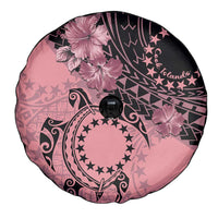 Cook Islands Turtle Spare Tire Cover Stars and Hibiscus - Pink LT01 - Polynesian Pride