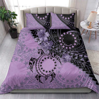 Cook Islands Turtle Bedding Set Stars and Hibiscus - Purple
