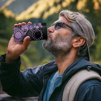 Cook Islands Turtle 4 in 1 Can Cooler Tumbler Stars and Hibiscus - Purple