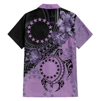 Cook Islands Turtle Family Matching Tank Maxi Dress and Hawaiian Shirt Stars and Hibiscus - Purple