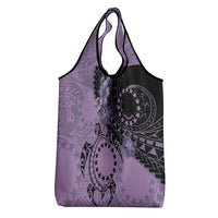 Cook Islands Turtle Grocery Bag Stars and Hibiscus - Purple