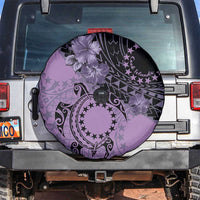 Cook Islands Turtle Spare Tire Cover Stars and Hibiscus - Purple LT01 Purple - Polynesian Pride