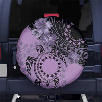 Cook Islands Turtle Spare Tire Cover Stars and Hibiscus - Purple LT01 - Polynesian Pride