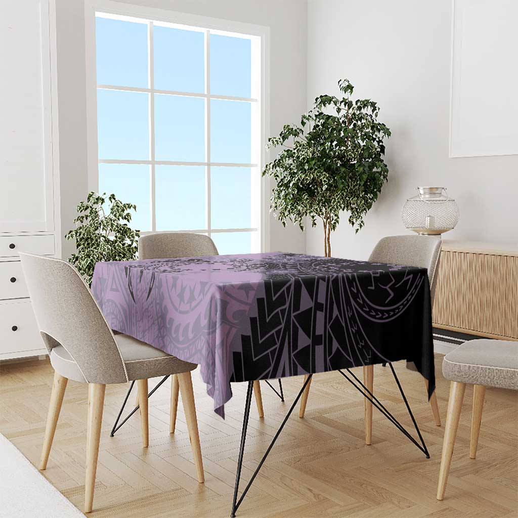 Cook Islands Turtle Tablecloth Stars and Hibiscus - Purple