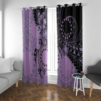 Cook Islands Turtle Window Curtain Stars and Hibiscus - Purple