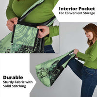 Cook Islands Turtle Grocery Bag Stars and Hibiscus - Green