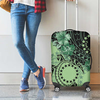 Cook Islands Turtle Luggage Cover Stars and Hibiscus - Green