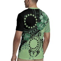 Cook Islands Turtle Rugby Jersey Stars and Hibiscus - Green