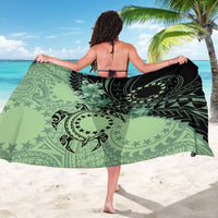 Cook Islands Turtle Sarong Stars and Hibiscus - Green