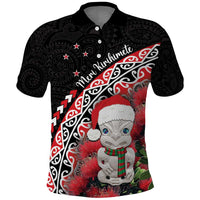 New Zealand Christmas Meri Kirihimete Polo Shirt Santa Hei Tiki Pohutukawa