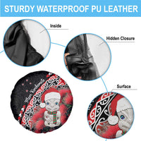 New Zealand Christmas Meri Kirihimete Spare Tire Cover Santa Hei Tiki Pohutukawa