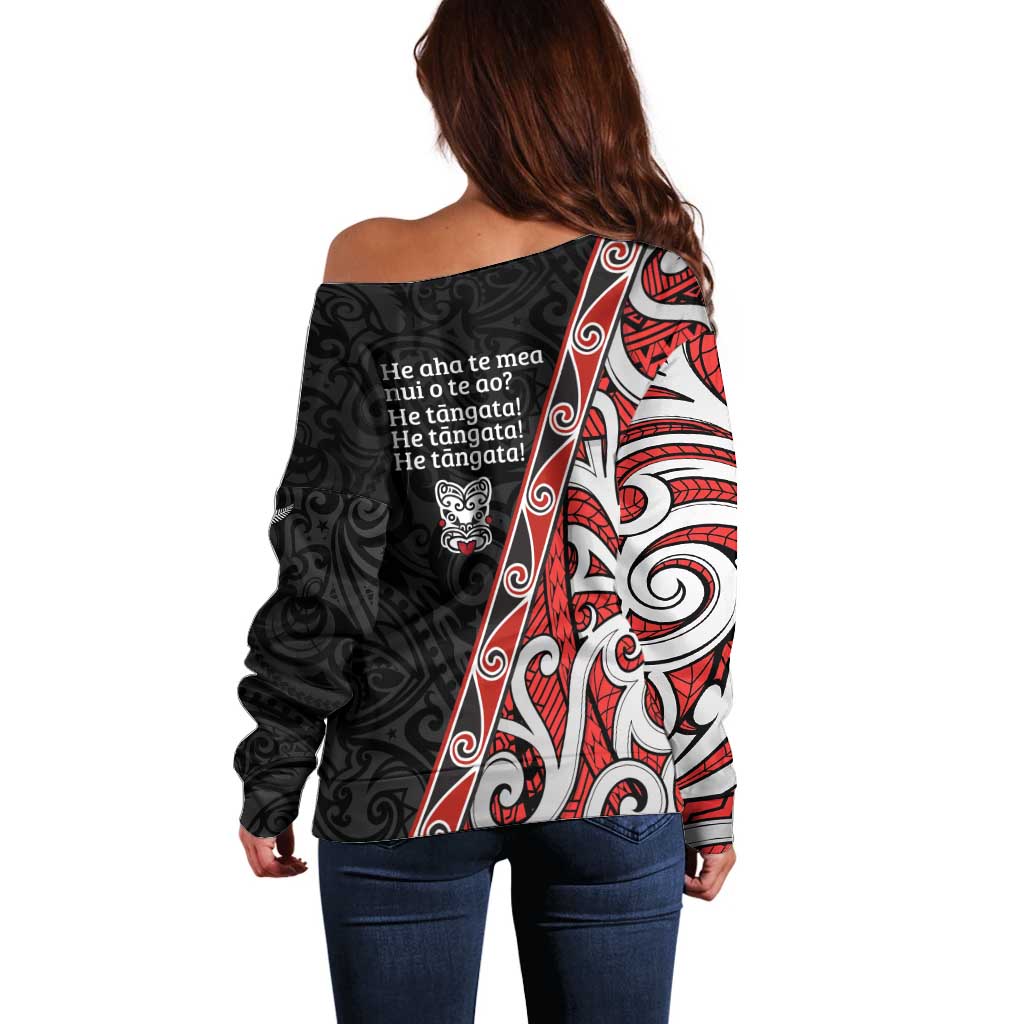 Aotearoa Toitu Te Tiriti Off Shoulder Sweater Honour The Treaty New Zealand