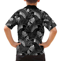 Grayscale Monstera Family Matching Tank Maxi Dress and Hawaiian Shirt Polynesian Tribal Pattern LT01 - Polynesian Pride