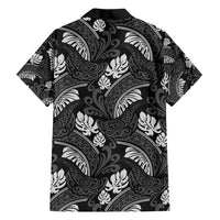 Grayscale Monstera Family Matching Tank Maxi Dress and Hawaiian Shirt Polynesian Tribal Pattern LT01 - Polynesian Pride