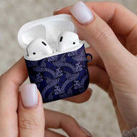 Deep Blue Monstera AirPods Case Polynesian Tribal Pattern LT01 - Polynesian Pride