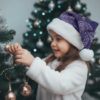 Deep Blue Monstera Christmas Santa Hat Polynesian Tribal Pattern - Polynesian Pride