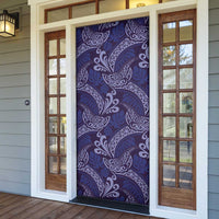 Deep Blue Monstera Door Cover Polynesian Tribal Pattern LT01 - Polynesian Pride