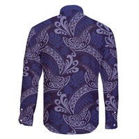 Deep Blue Monstera Family Matching Off Shoulder Maxi Dress and Hawaiian Shirt Polynesian Tribal Pattern LT01 - Polynesian Pride
