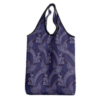 Deep Blue Monstera Grocery Bag Polynesian Tribal Pattern LT01 - Polynesian Pride