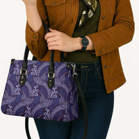 Deep Blue Monstera Leather Bag Polynesian Tribal Pattern LT01 - Polynesian Pride