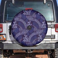 Deep Blue Monstera Spare Tire Cover Polynesian Tribal Pattern LT01 Blue - Polynesian Pride