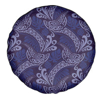 Deep Blue Monstera Spare Tire Cover Polynesian Tribal Pattern LT01 - Polynesian Pride