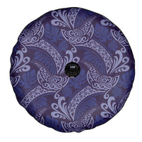 Deep Blue Monstera Spare Tire Cover Polynesian Tribal Pattern LT01 - Polynesian Pride