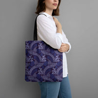 Deep Blue Monstera Tote Bag Polynesian Tribal Pattern LT01 - Polynesian Pride