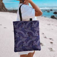 Deep Blue Monstera Tote Bag Polynesian Tribal Pattern LT01 - Polynesian Pride