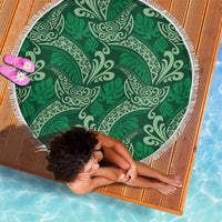Forest Green Monstera Beach Blanket Polynesian Tribal Pattern LT01 - Polynesian Pride